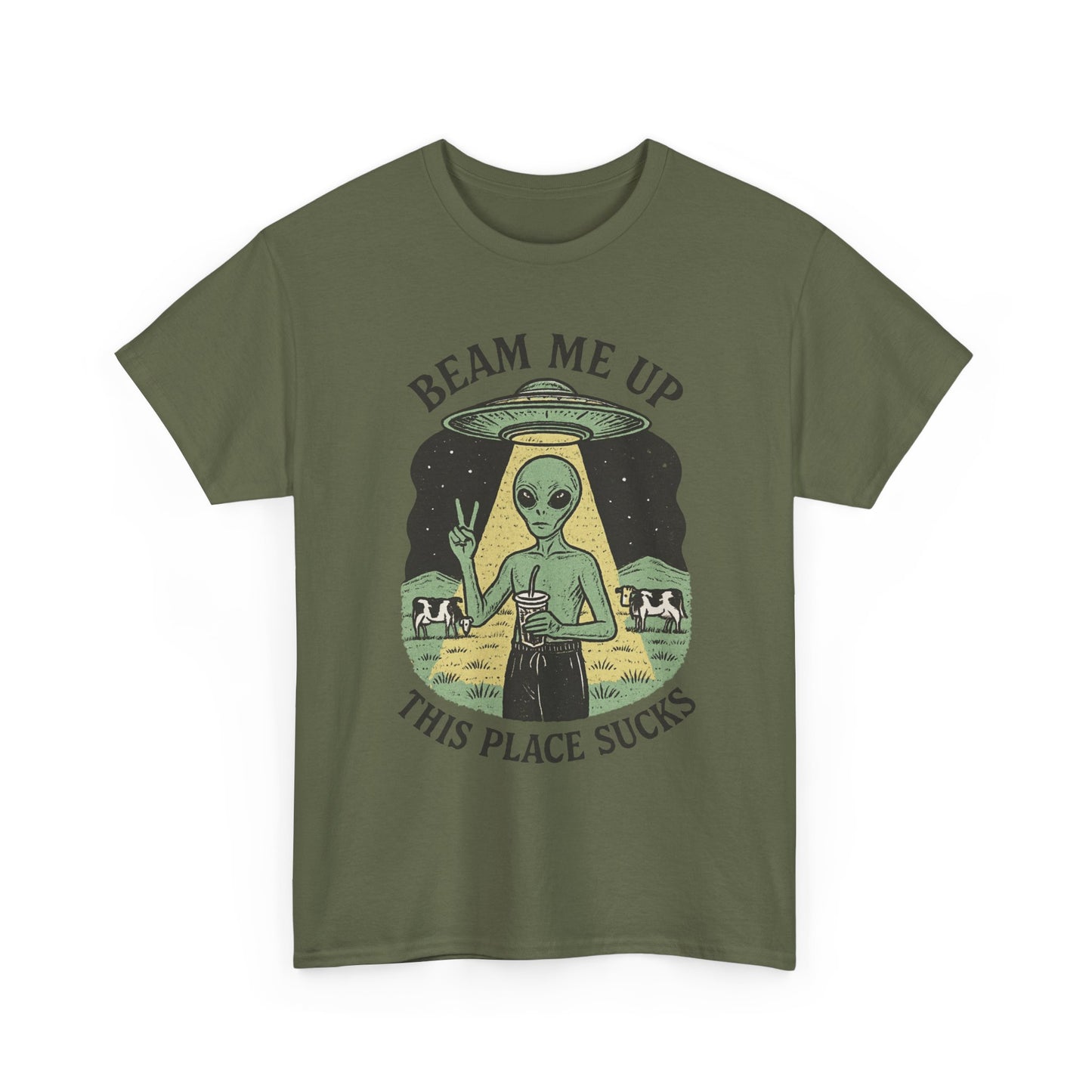 Alien Humor Beam Me Up Graphic Streetwear