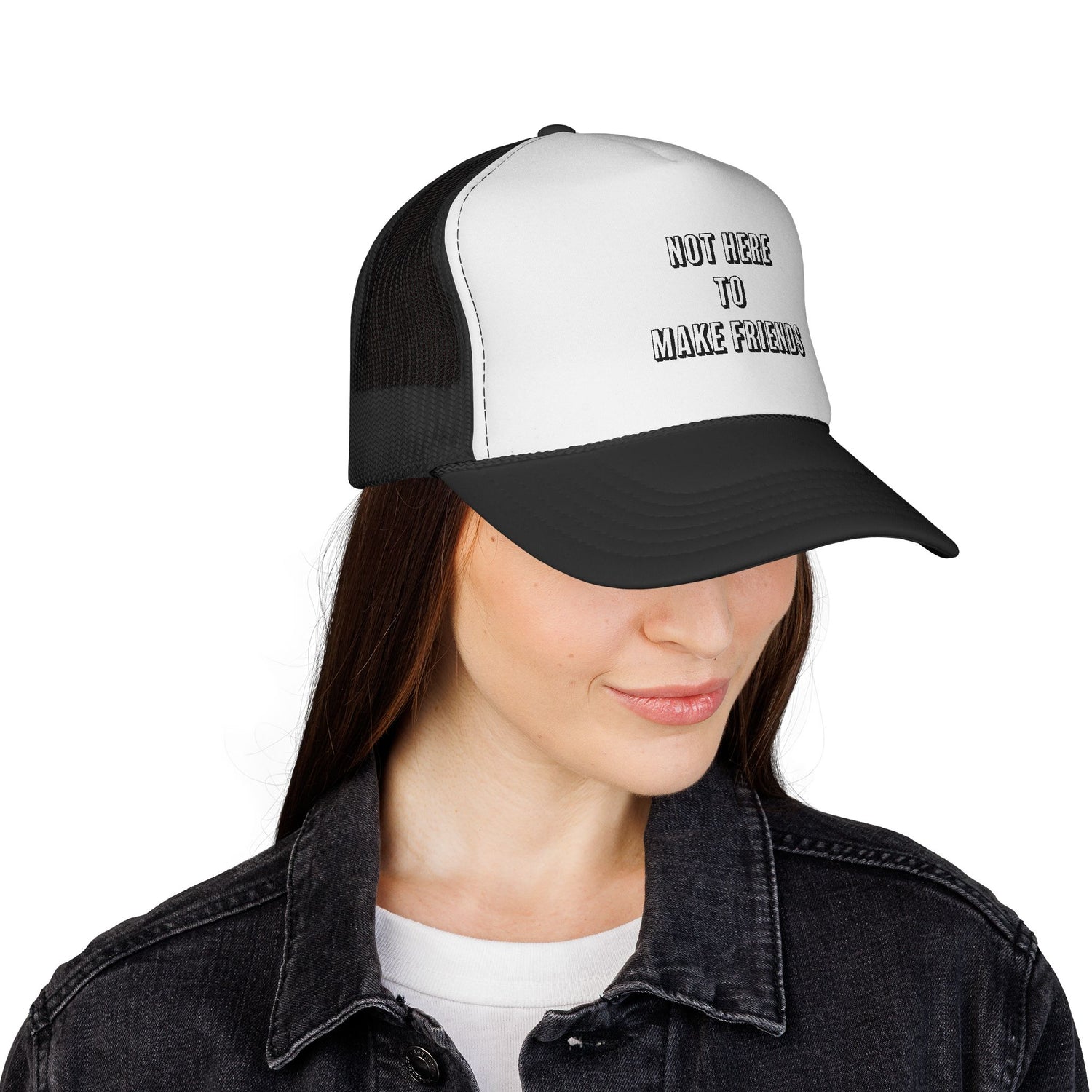 Not Here to Make Friends Trucker Hat - No Apologies Threads