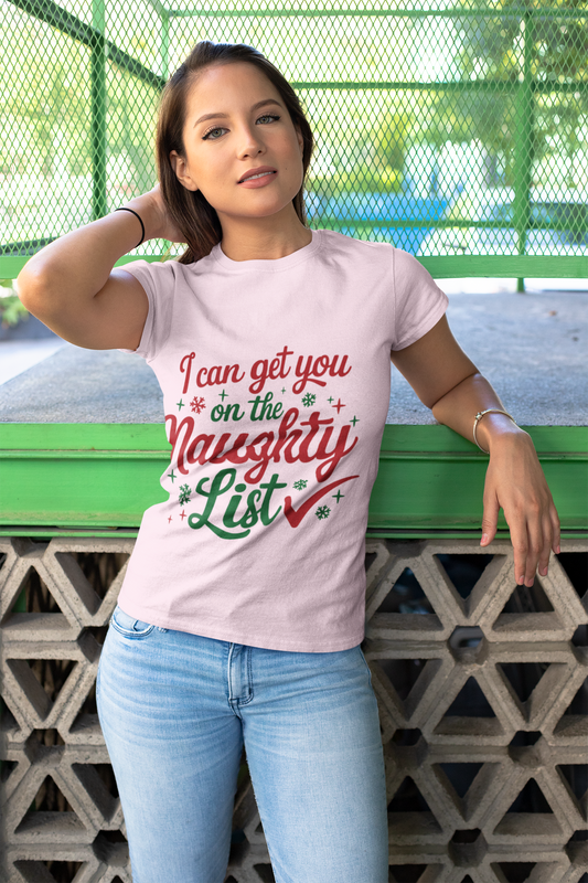 I Can Get You On The Naughty List Graphic Christmas Edgy Tee Printify