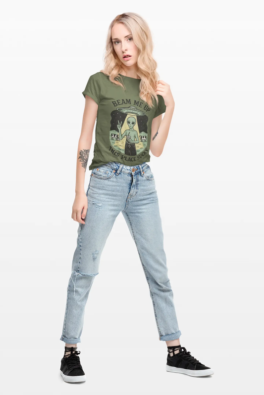 Alien Humor Beam Me Up Graphic Streetwear Printify